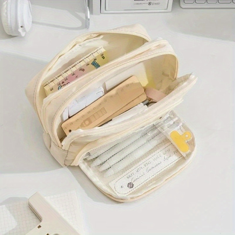 Aesthetic Large Pencil Case Pouch - กระเป๋าใส่ดินสอความจุขนาดใหญ่ ดีไซน์สวยงาม น่ารัก สำหรับนักเรียน พร้อมซิป