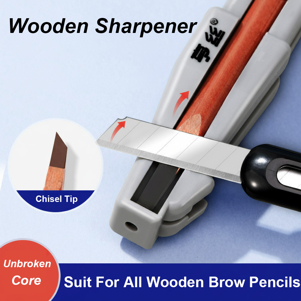 Stationery - ที่เหลาดินสอเขียนคิ้วแบบไม้ สำหรับดินสอเขียนคิ้วแบบปลายตัด ไม่ทำให้ไส้หัก ใช้งานง่าย ใช้ได้กับดินสอเขียนคิ้วแบบไม้ทุกชนิด