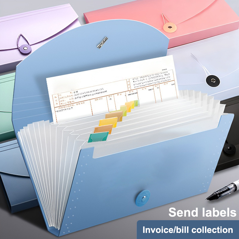 Expandable Accordion File Folder 13 Pockets - แฟ้มเอกสารแบบขยายได้ 13 ช่อง จัดระเบียบเอกสารแบบหีบเพลง ที่เก็บใบเสร็จ บิล