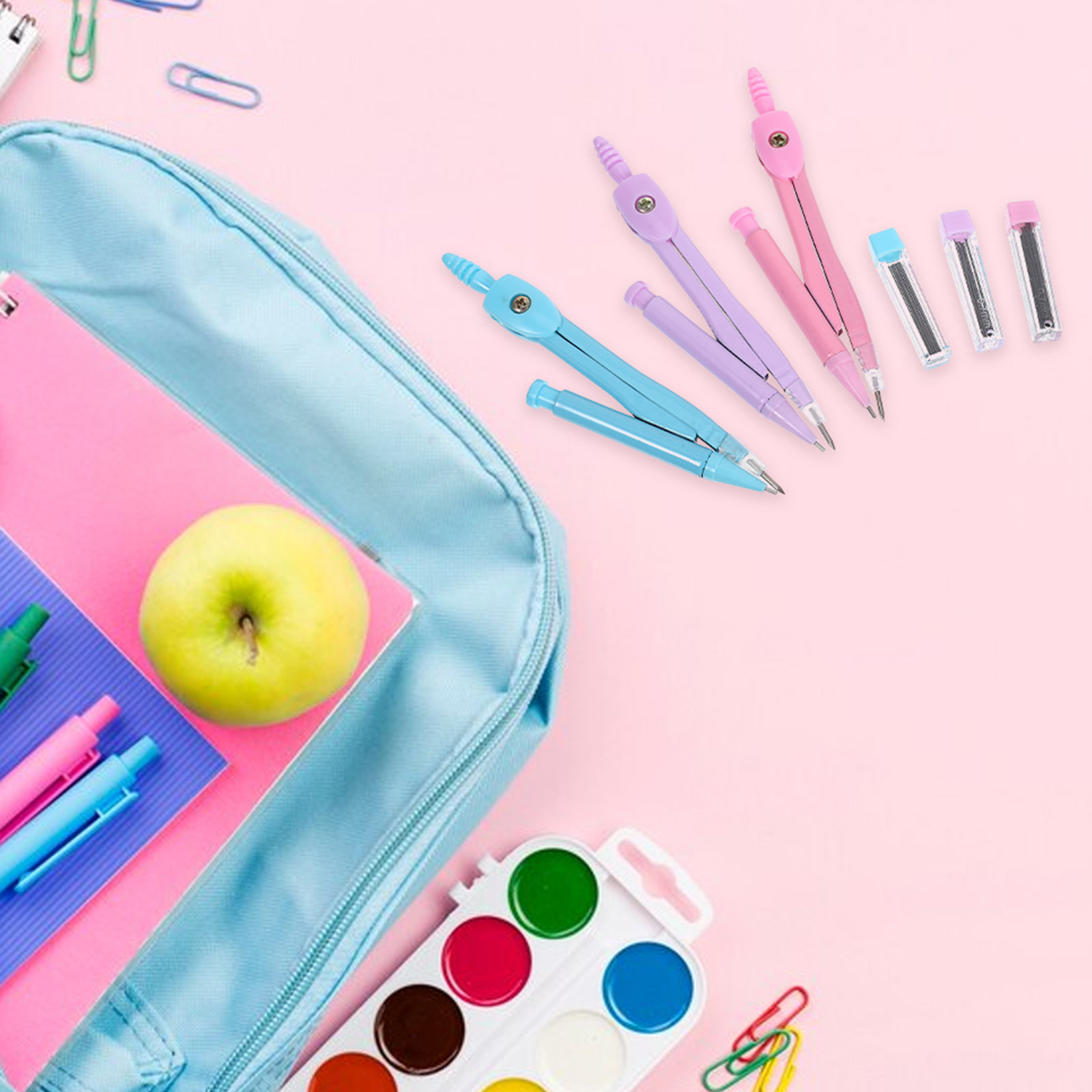 Math Geometry Set With Compass - ชุดวงเวียนวาดรูปทรงเรขาคณิต เครื่องมือเขียนแบบแม่นยำ วัสดุโลหะ สำหรับฮาโลวีน คริสต์มาส วาดวงกลม