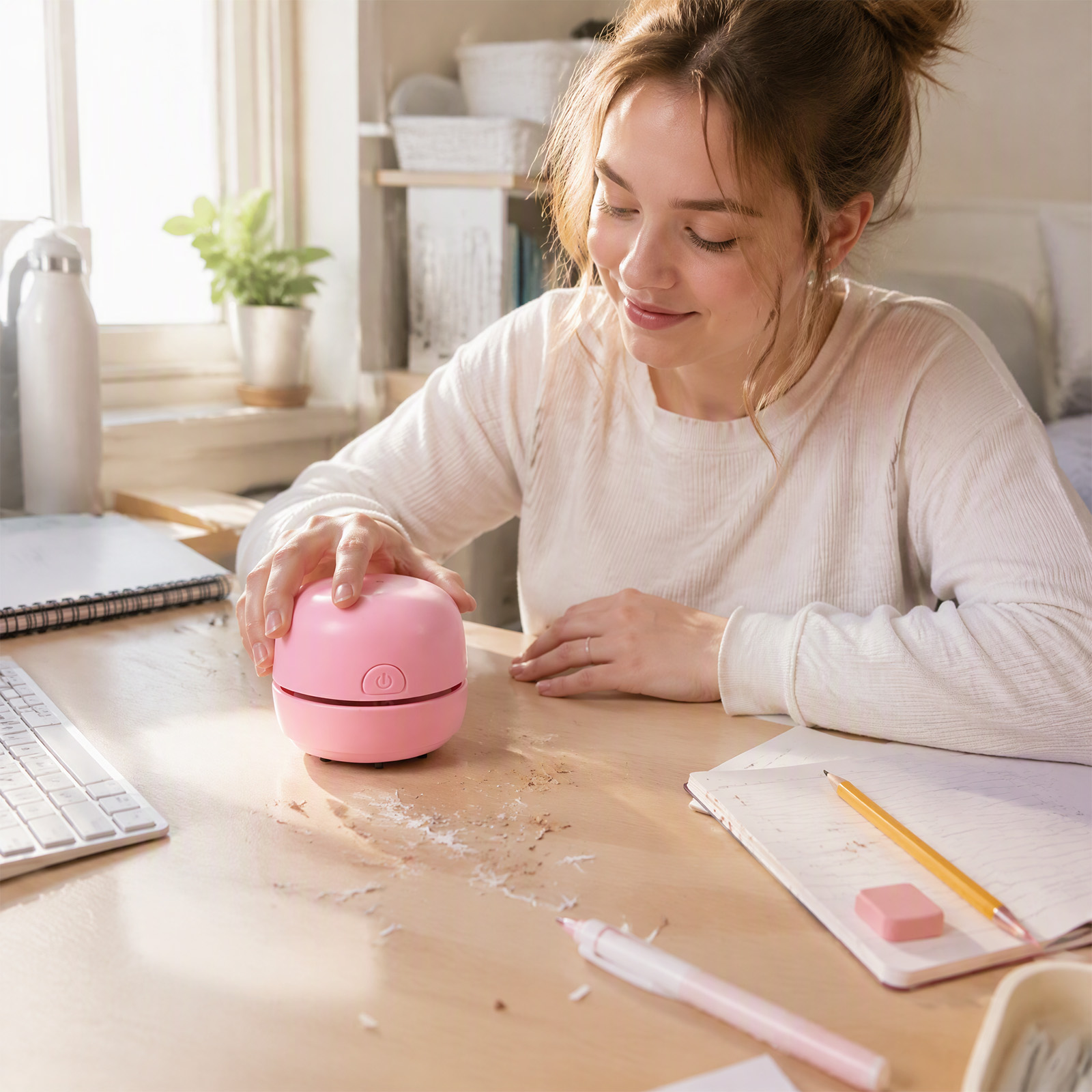 เครื่องดูดฝุ่นขนาดเล็กแบบมือถื - Mini Desktop Vacuum Cleaner For Eraser Dust บทวิจารณ์และราคา