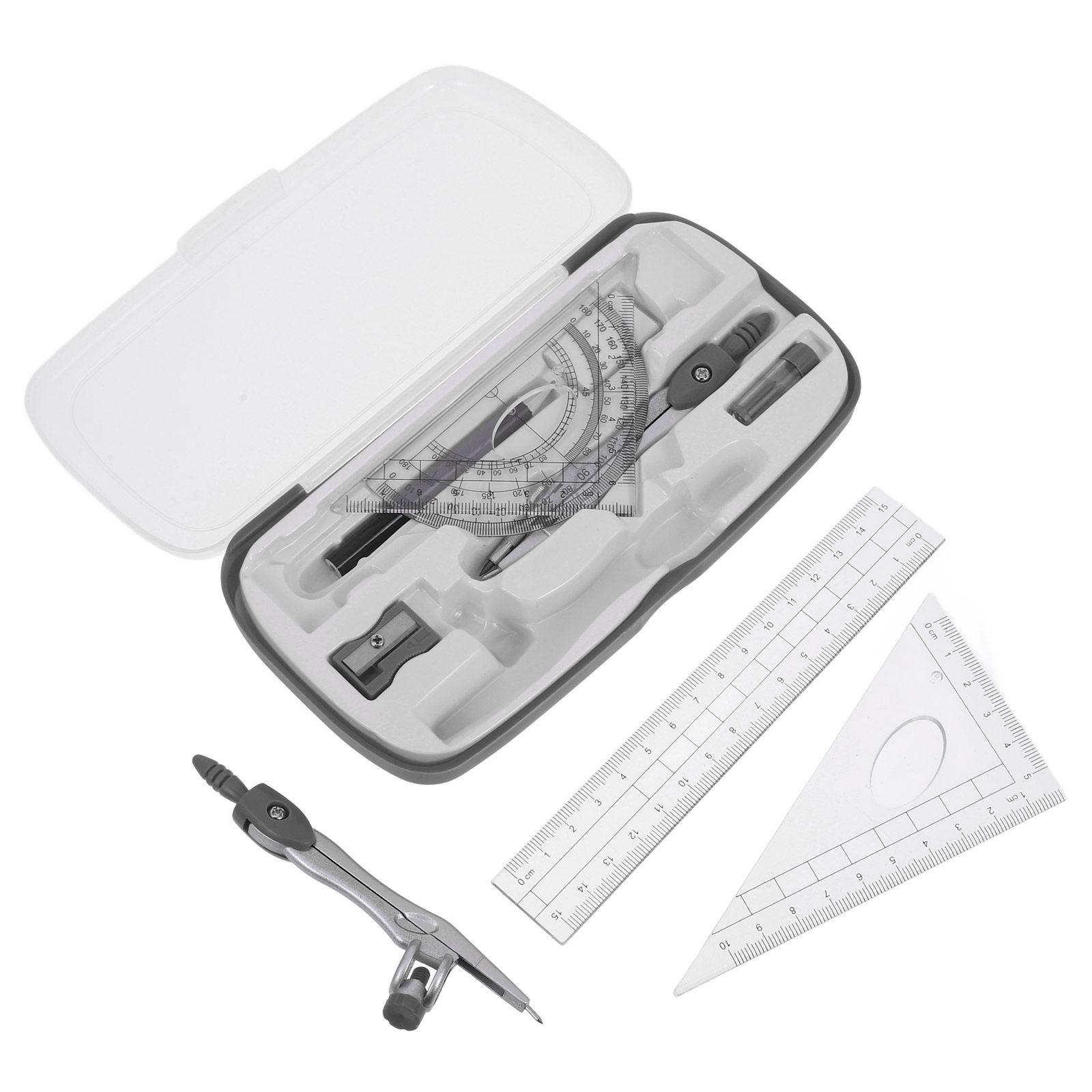 ชุดอุปกรณ์วาดภาพเรขาคณิต 1 ชุด - Math Geometry Set With Compass บทวิจารณ์และราคา