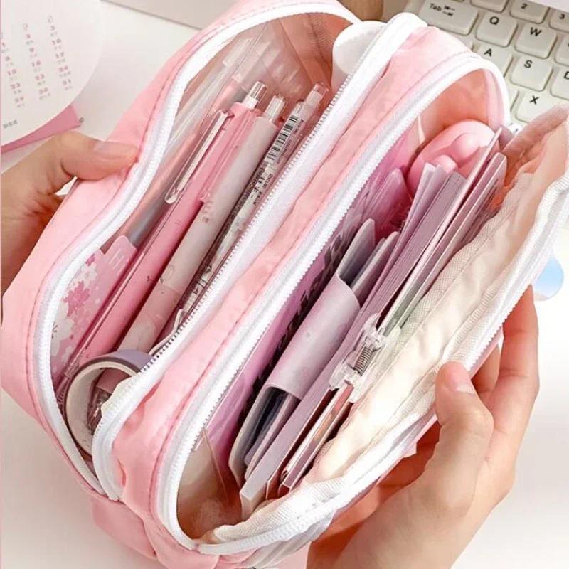 กระเป๋าใส่ดินสอขนาดใหญ่พกพาสะด - Aesthetic Large Pencil Case Pouch บทวิจารณ์และราคา
