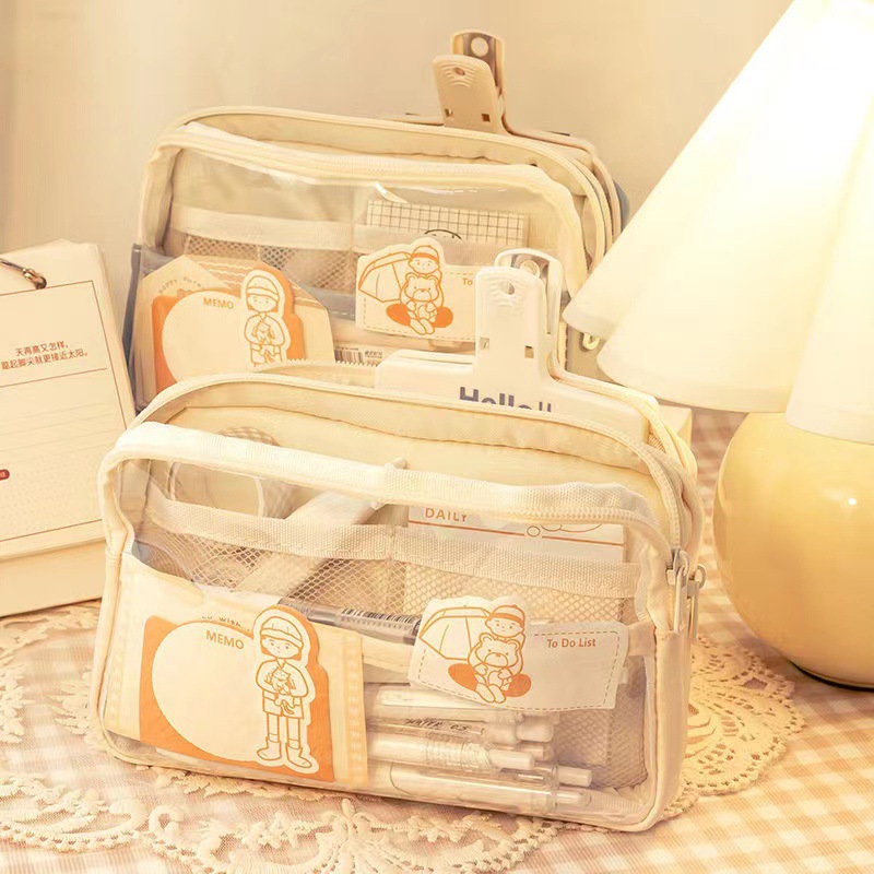 อุปกรณ์การเรียนสวยงาม กระเป๋าใ - Aesthetic Large Pencil Case Pouch บทวิจารณ์และราคา