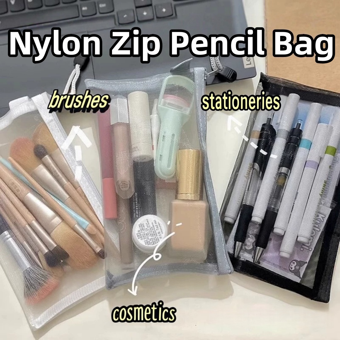 กระเป๋าใส่ดินสอไนลอน น้ำหนักเบ - Clear Mesh Pencil Pouch For Exam บทวิจารณ์และราคา