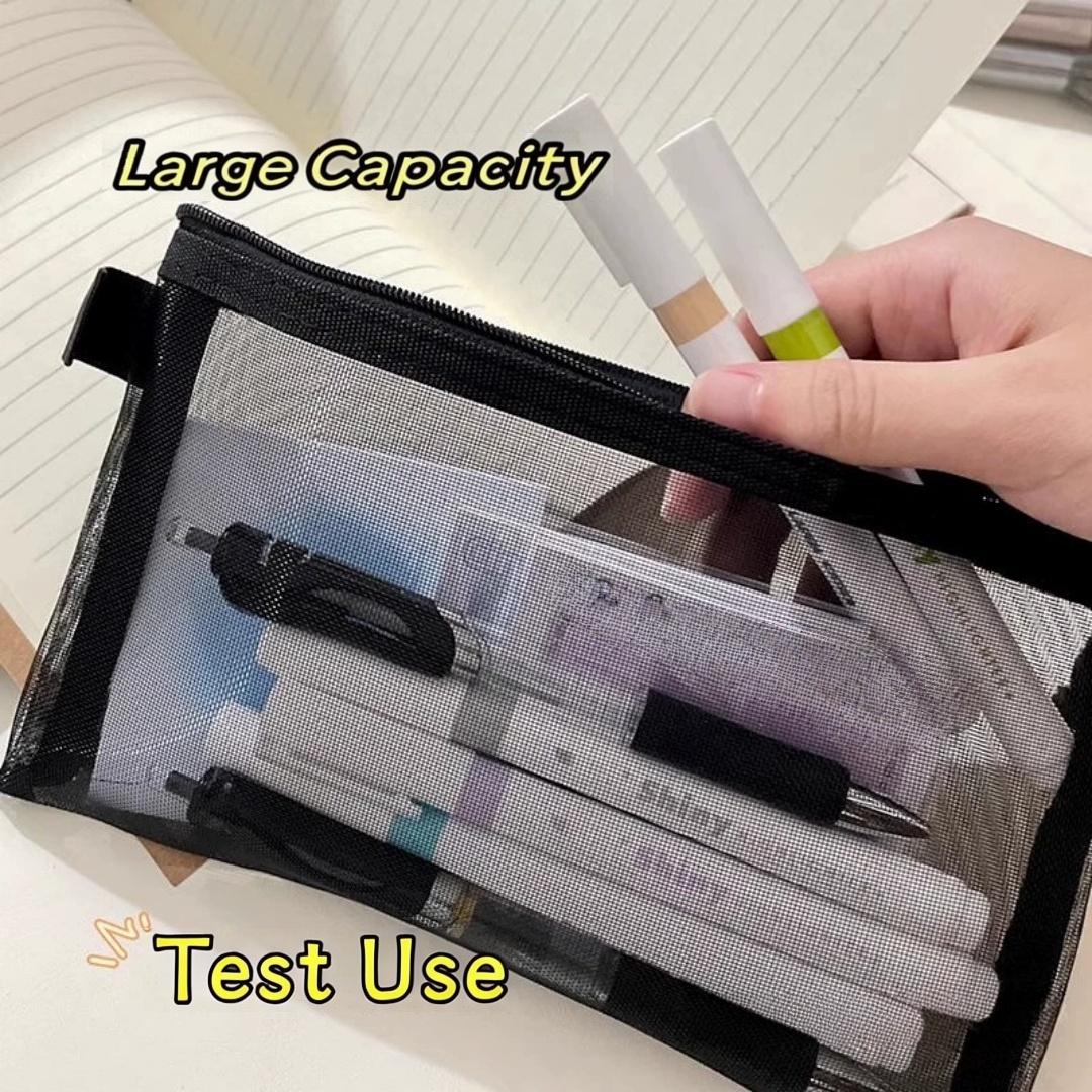 กระเป๋าใส่ดินสอไนลอน น้ำหนักเบ - Clear Mesh Pencil Pouch For Exam บทวิจารณ์และราคา