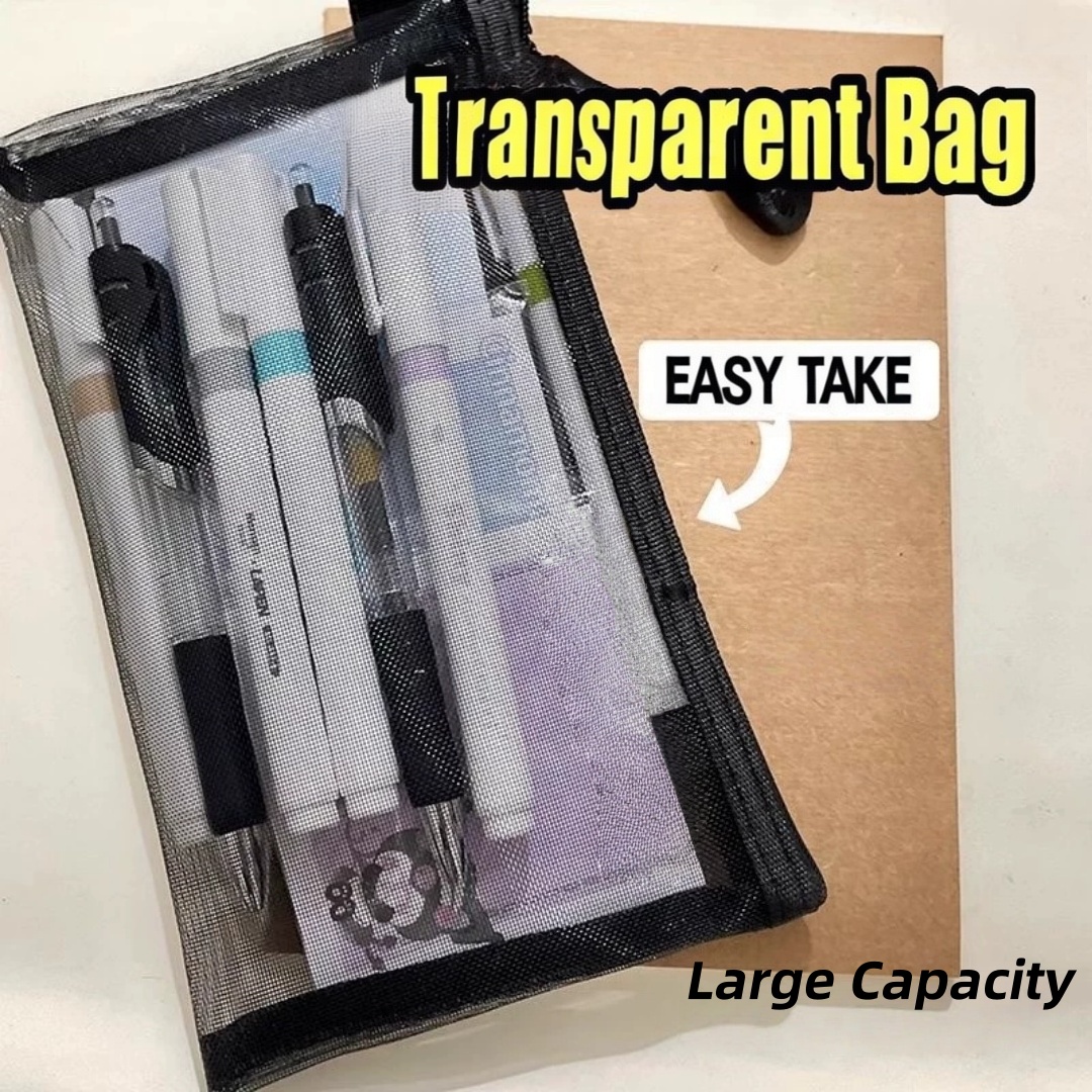 กระเป๋าใส่ดินสอไนลอน น้ำหนักเบ - Clear Mesh Pencil Pouch For Exam บทวิจารณ์และราคา