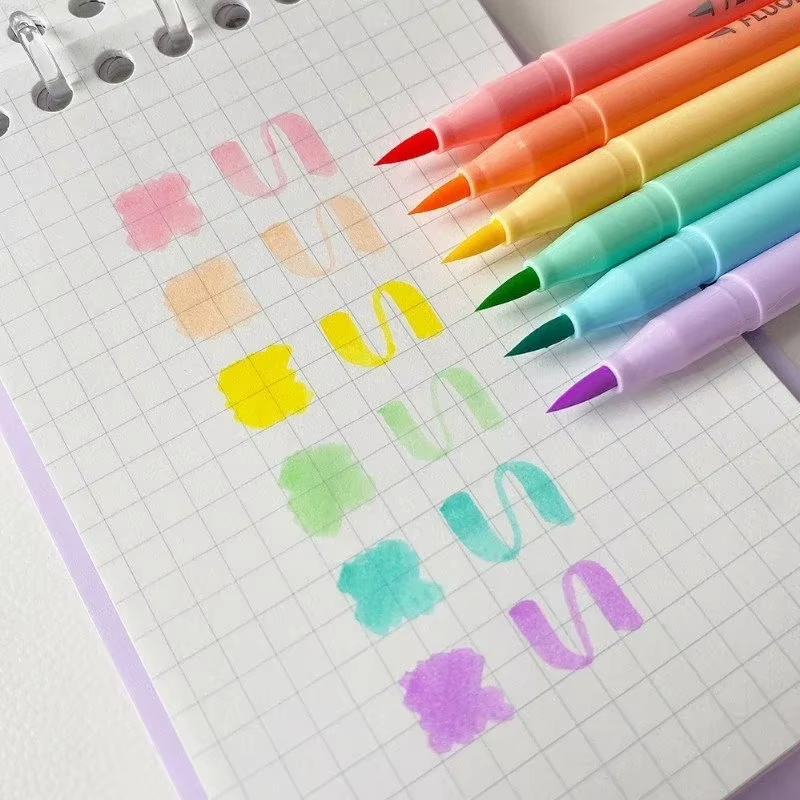 ชุดปากกาฟลูออเรสเซนต์ 6 สี ปาก - Pastel Highlighter Set Double Ended บทวิจารณ์และราคา