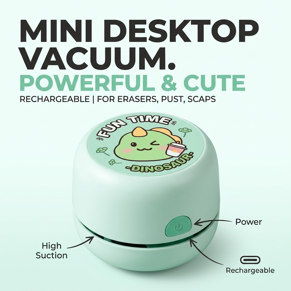 เครื่องดูดฝุ่นตั้งโต๊ะขนาดเล็ก - Mini Desktop Vacuum Cleaner For Eraser Dust บทวิจารณ์และราคา