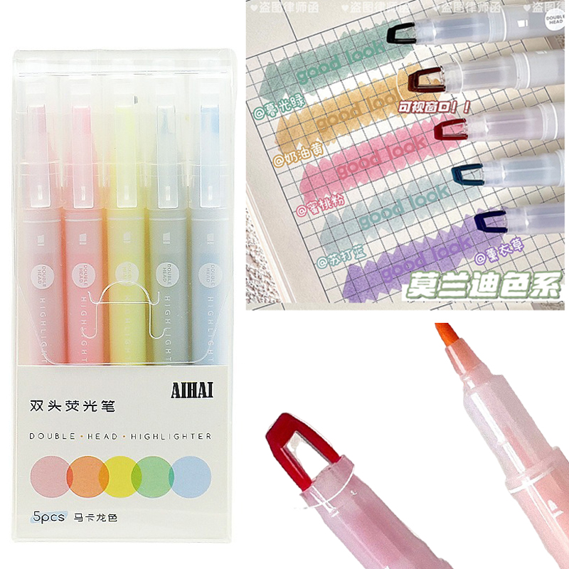 5 สีคู่ที่ไม่ซ้ํากัน Window TI - Pastel Highlighter Set Double Ended บทวิจารณ์และราคา