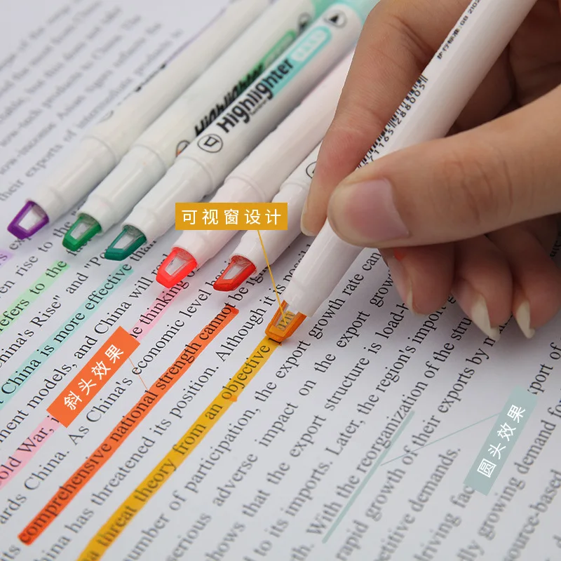 6 สี/ชุดที่ไม่ซ้ํากัน Window T - Pastel Highlighter Set Double Ended บทวิจารณ์และราคา