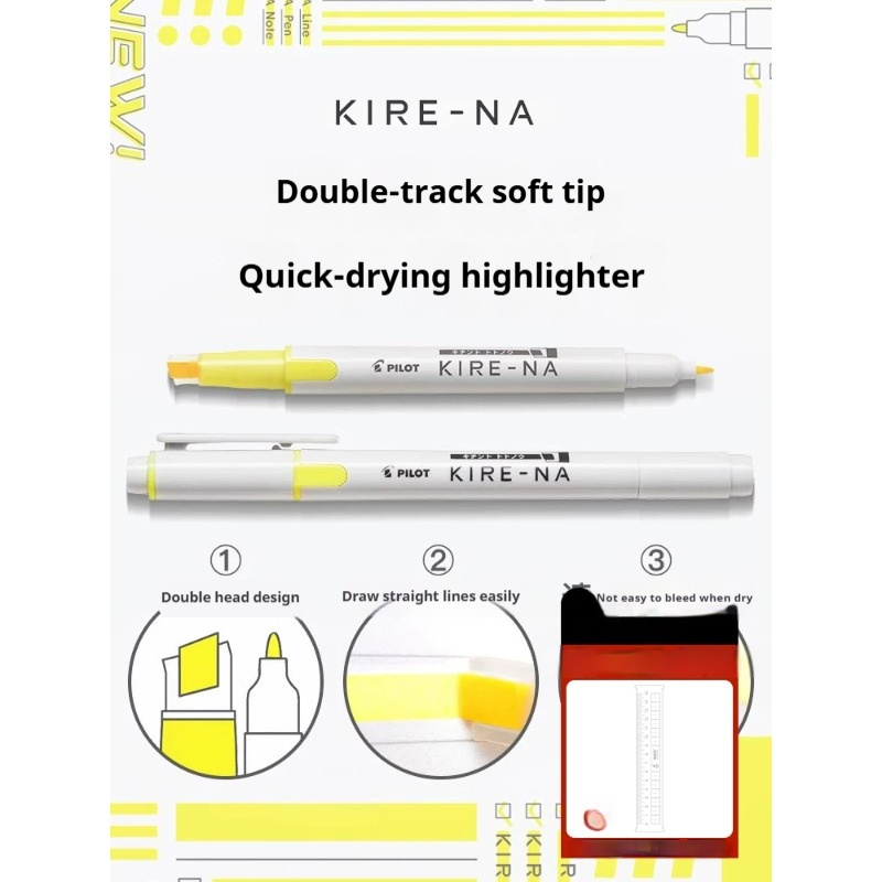1/3/4/5/10PCS PILOT KIRE-NA ปา - Pastel Highlighter Set Double Ended บทวิจารณ์และราคา