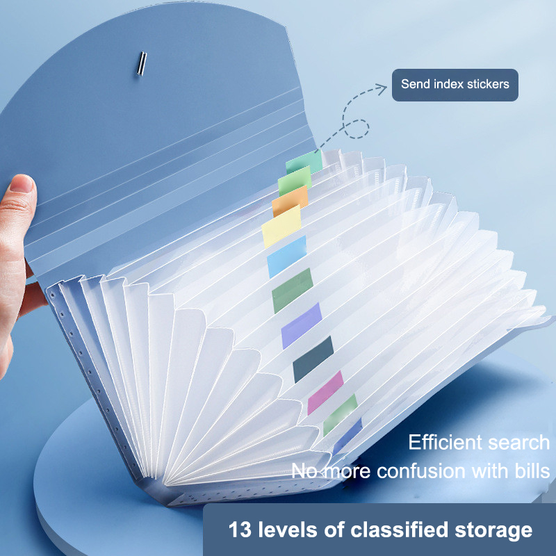 แฟ้มเอกสารแบบขยายได้ 13 ช่อง จ - Expandable Accordion File Folder 13 Pockets บทวิจารณ์และราคา